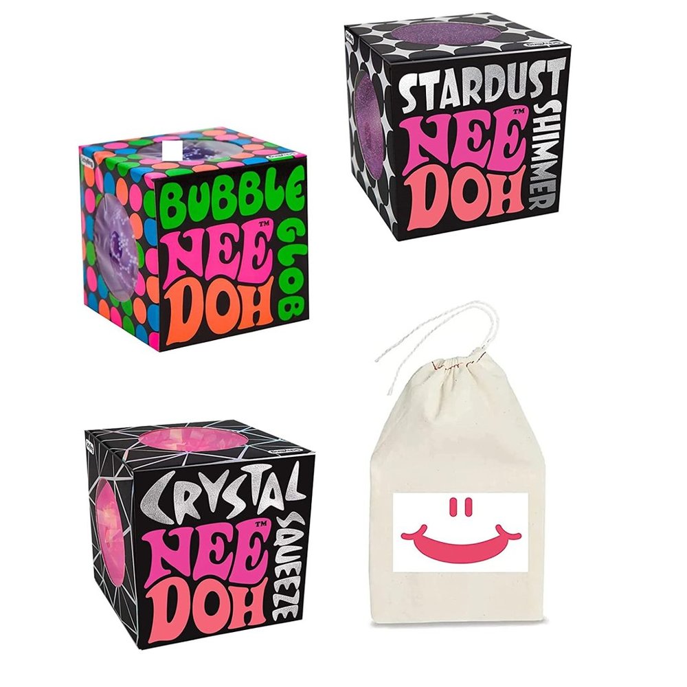 Nee-Doh 3Stress Balls, Squishy, Squeezy, Streachy Crystal, Bubble  & Sta…